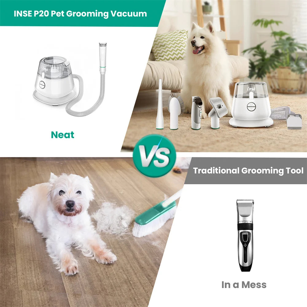 Pet Grooming Kit & Vacuum Suction 99% Pet Hair