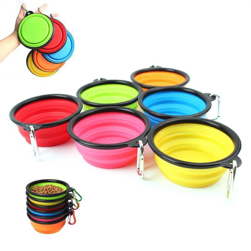 Folding Portable Silicone Dog Feeder Bow