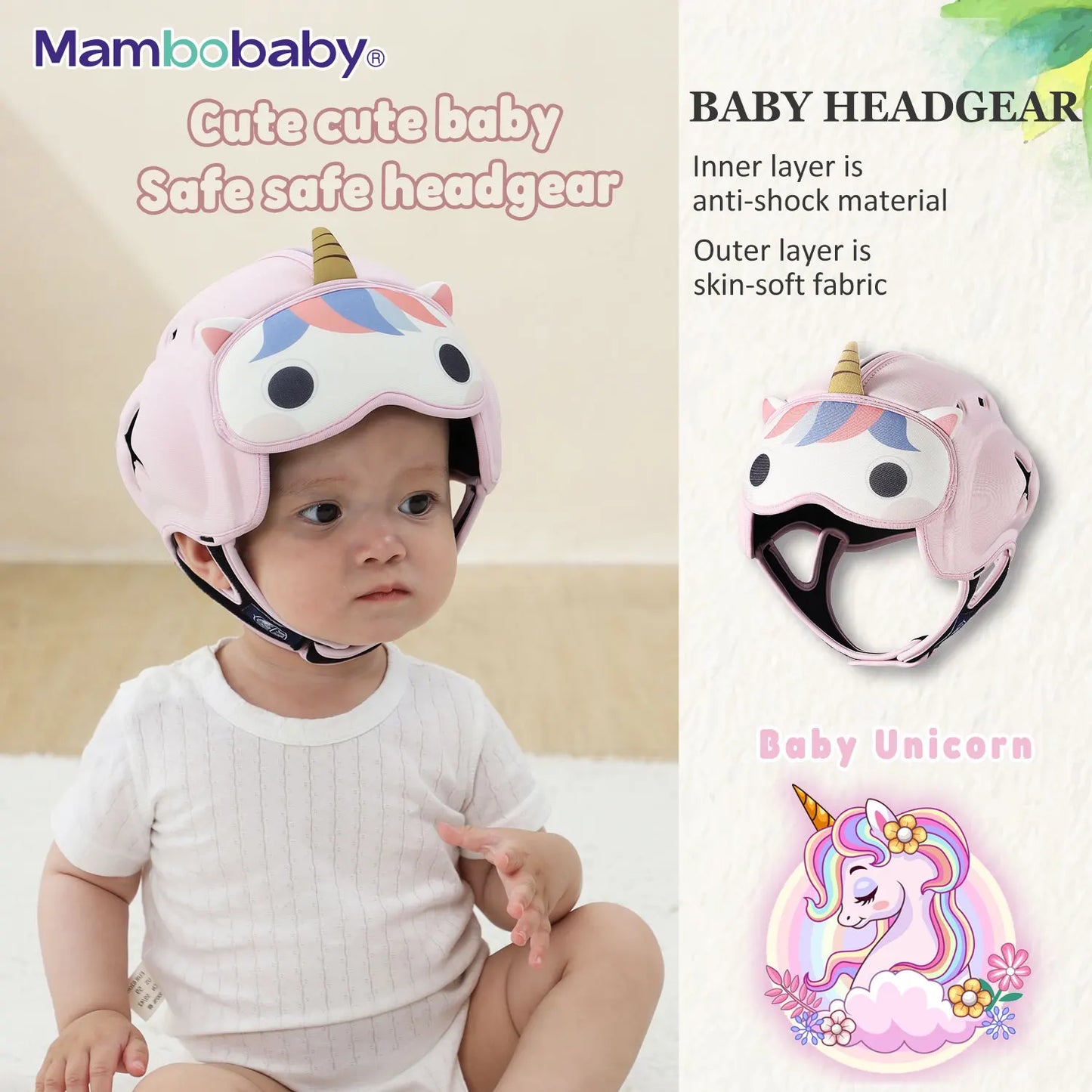 Mambobaby Safe Anti-Shock Baby Helmet Toddler