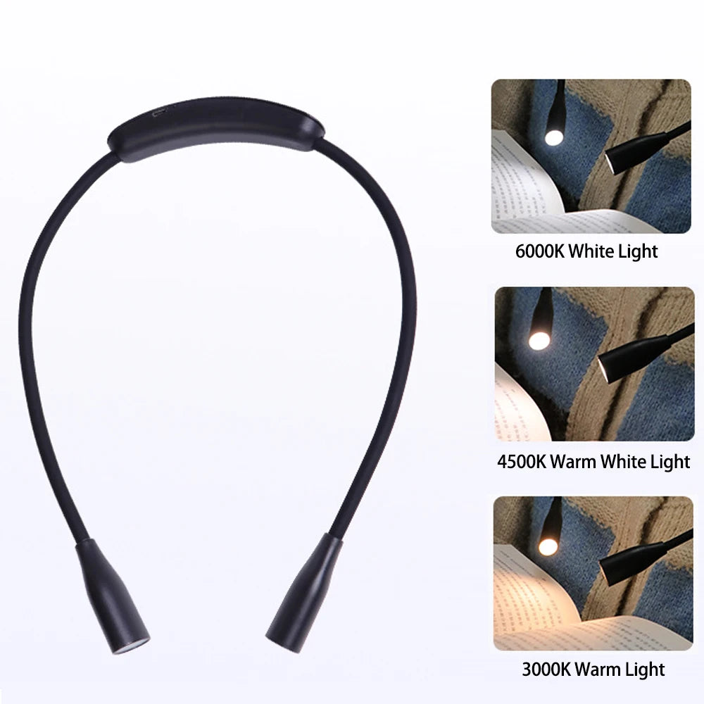 LED Portable Neck Reading Book Lights USB