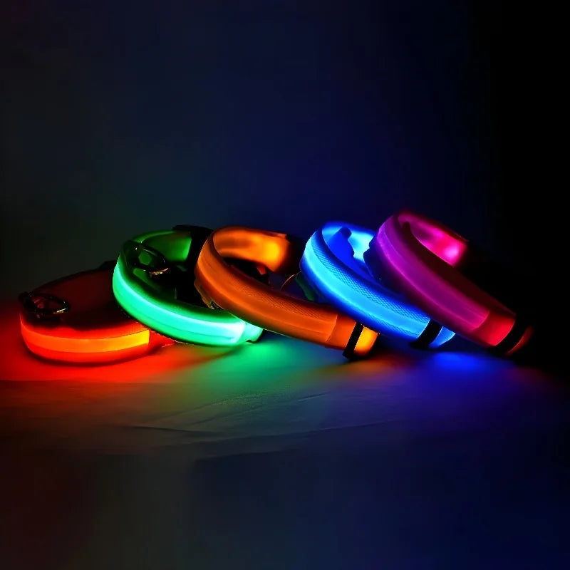 BUY 2 AND WIN ONE Dog Collar Nylon LED Night Safety Flashing Glow In The Dark