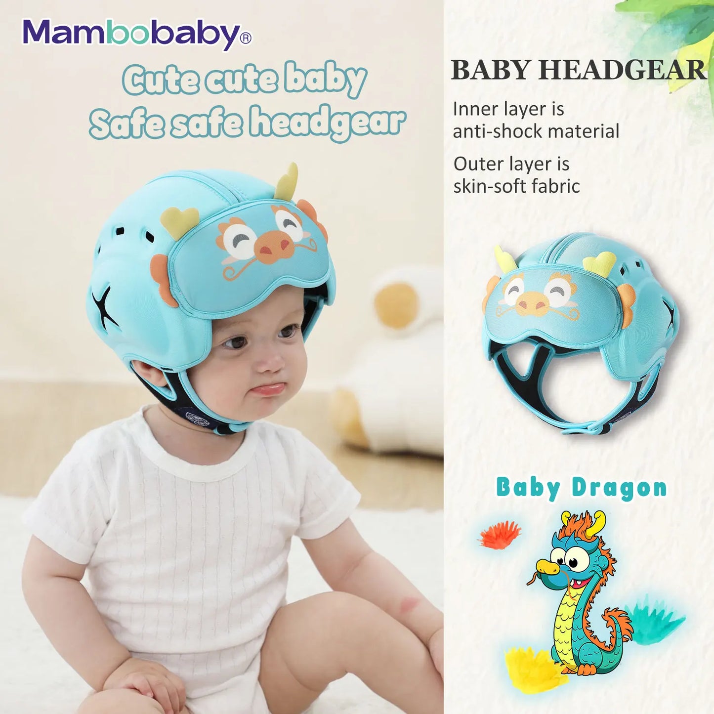 Mambobaby Safe Anti-Shock Baby Helmet Toddler