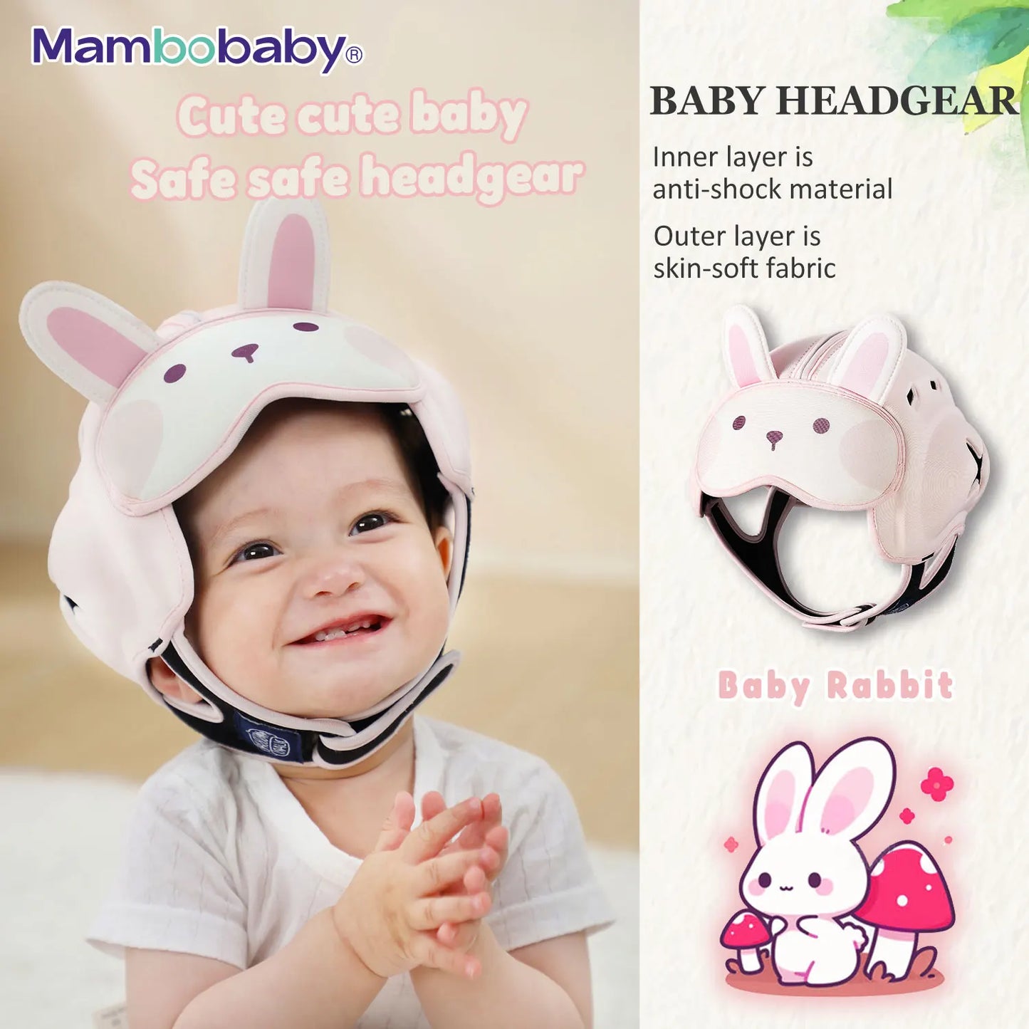 Mambobaby Safe Anti-Shock Baby Helmet Toddler