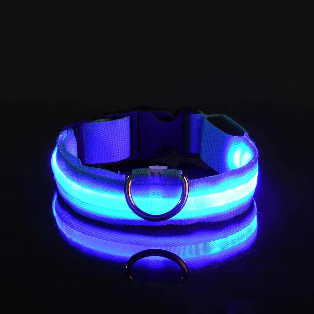 BUY 2 AND WIN ONE Dog Collar Nylon LED Night Safety Flashing Glow In The Dark