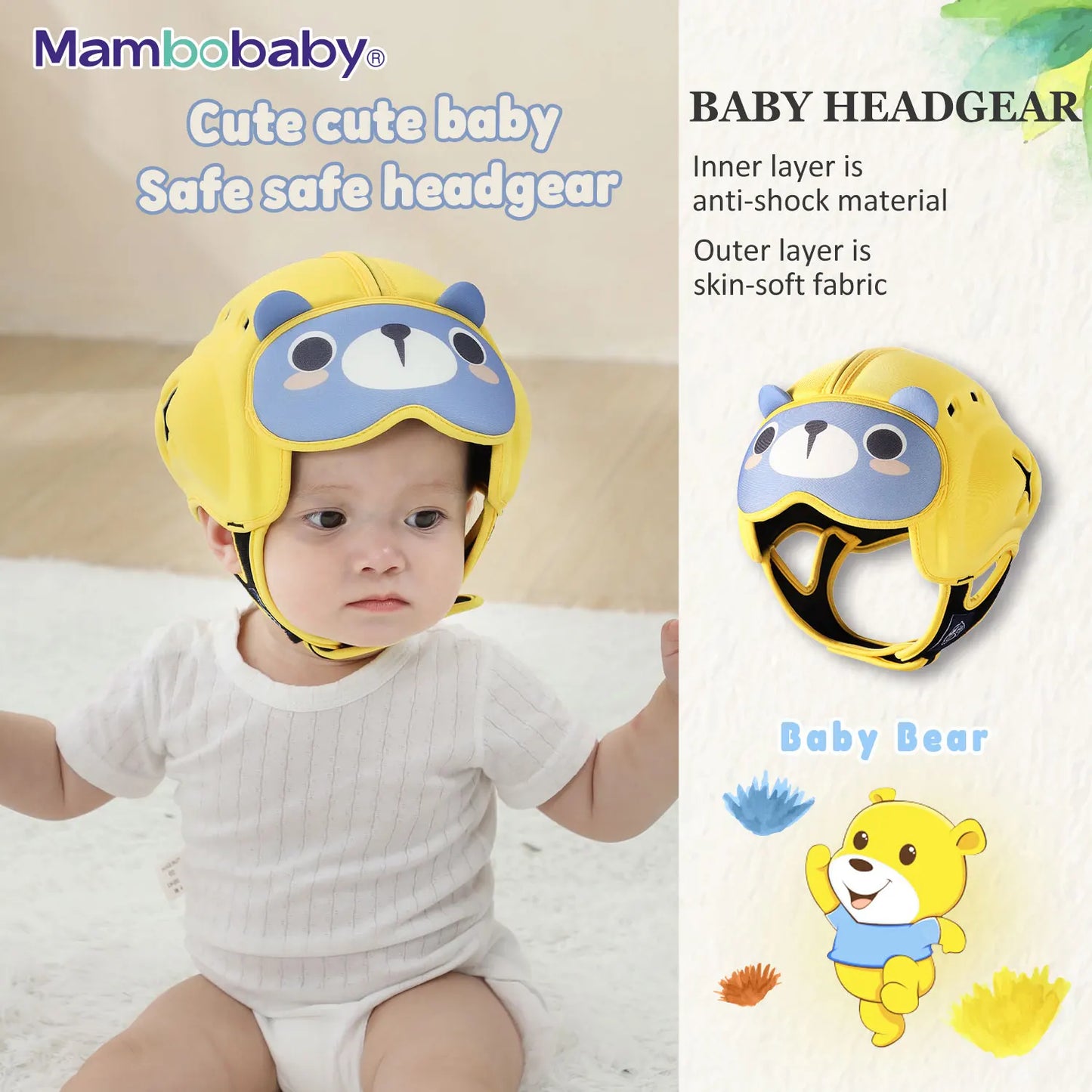 Mambobaby Safe Anti-Shock Baby Helmet Toddler