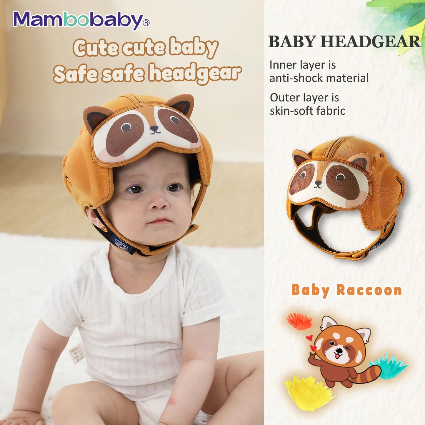 Mambobaby Safe Anti-Shock Baby Helmet Toddler