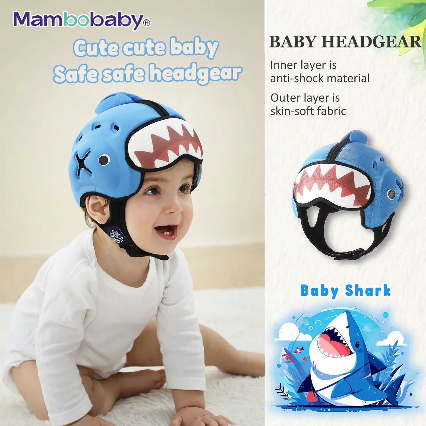 Mambobaby Safe Anti-Shock Baby Helmet Toddler