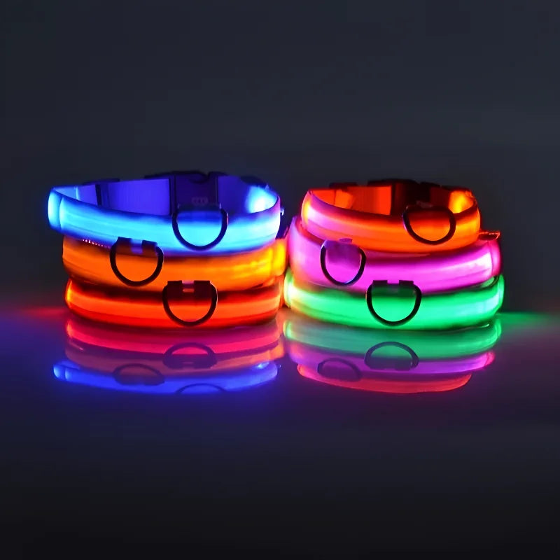 BUY 2 AND WIN ONE Dog Collar Nylon LED Night Safety Flashing Glow In The Dark