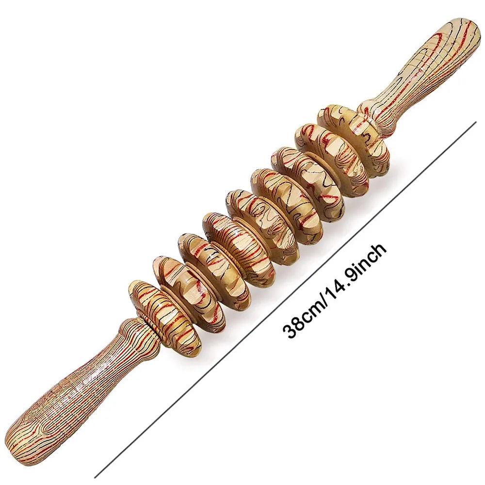 9 Rollers Wooden Massager