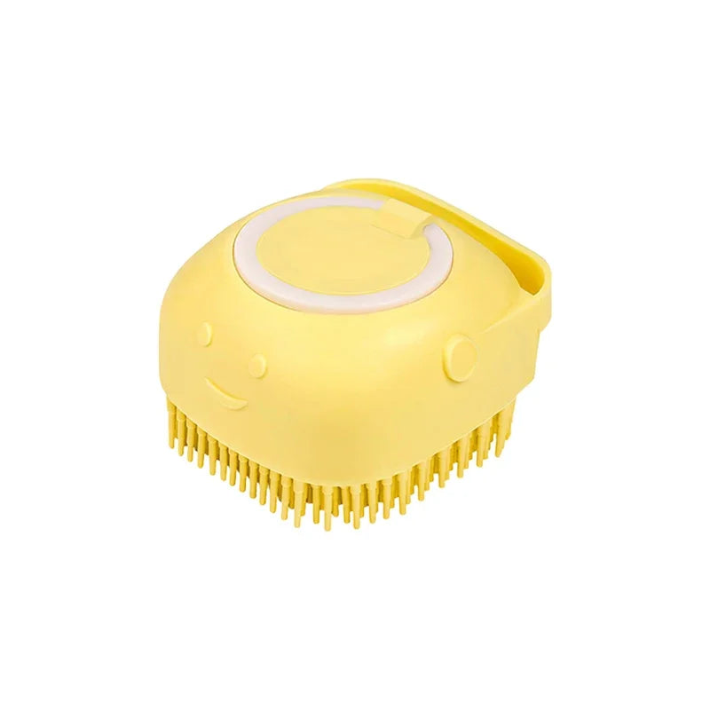 Dog Bathing Brush Pet Massage Brush Shampoo Dispenser Soft Silicone