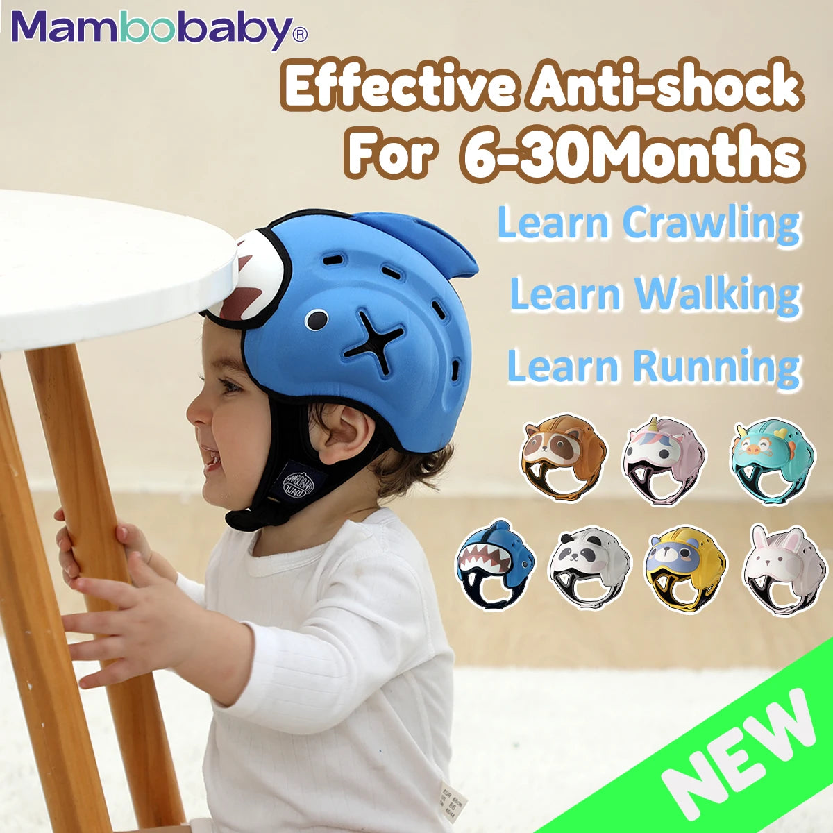 Mambobaby Safe Anti-Shock Baby Helmet Toddler